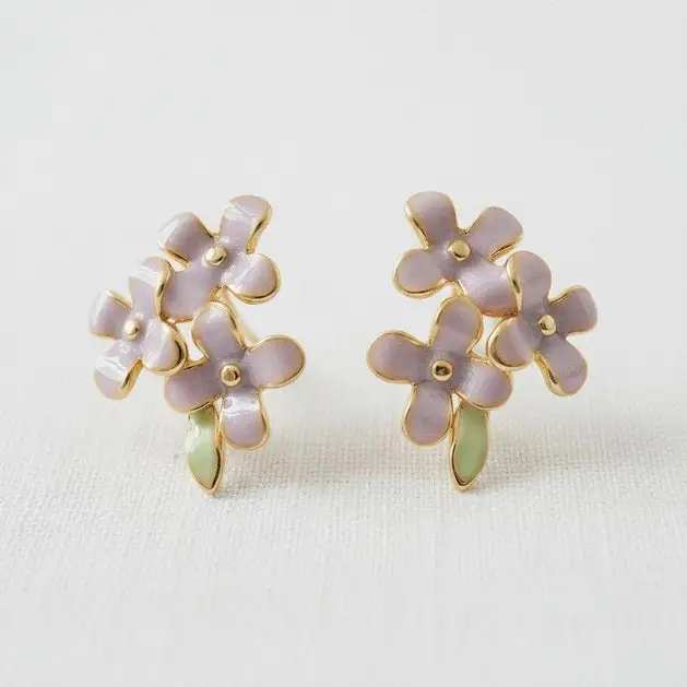 Enamel Flower Stud Earrings