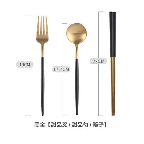 (Store Closing Sale) Gold Flatware Set Stainless Steel Cutlery Set Knife Fork Spoon Dinner Tableware Set Kitchen Dinnerware