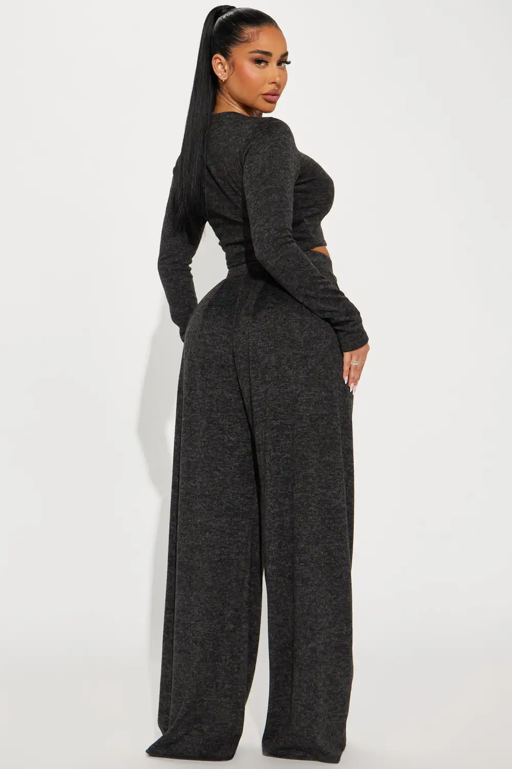 Chosen One Brushed Knit Pant Set - Black