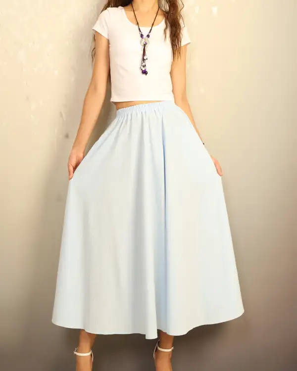 Boho Linen Flared Skirt