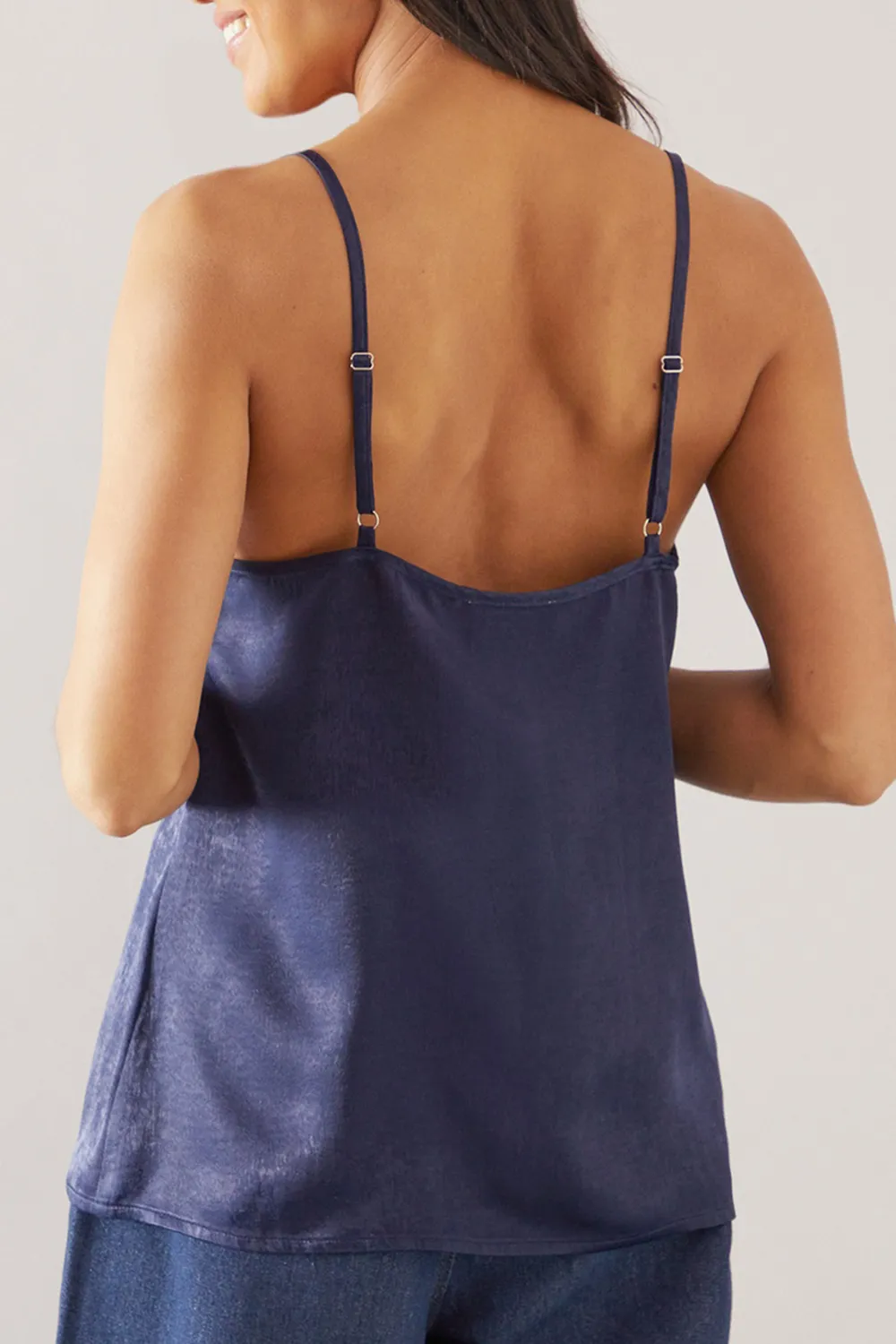 Satin Black Lace V-neck Camisole