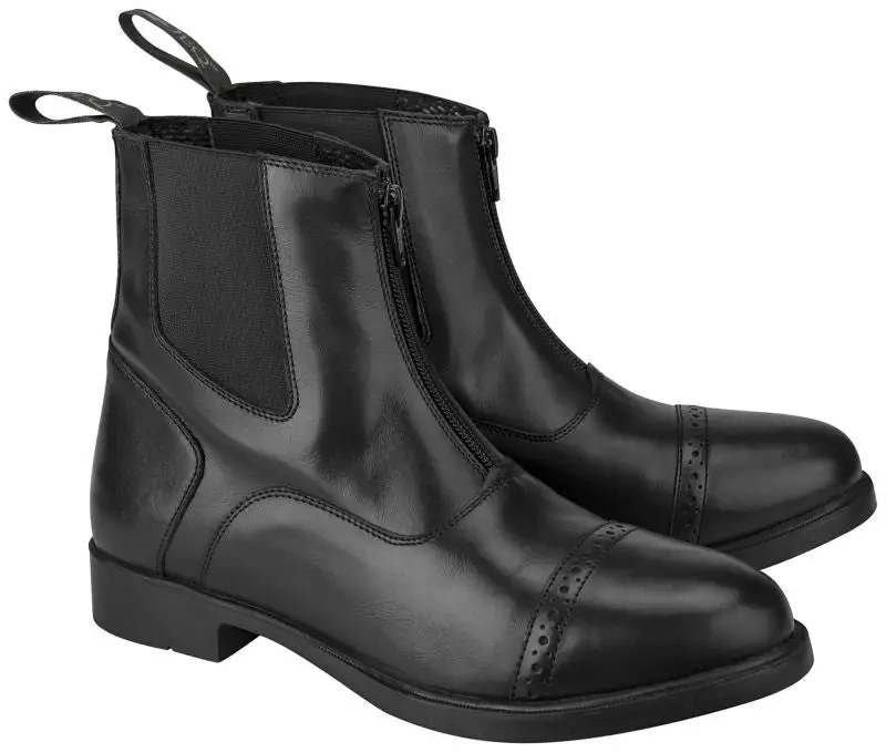 Relaxed Zip Leather Paddock Boots