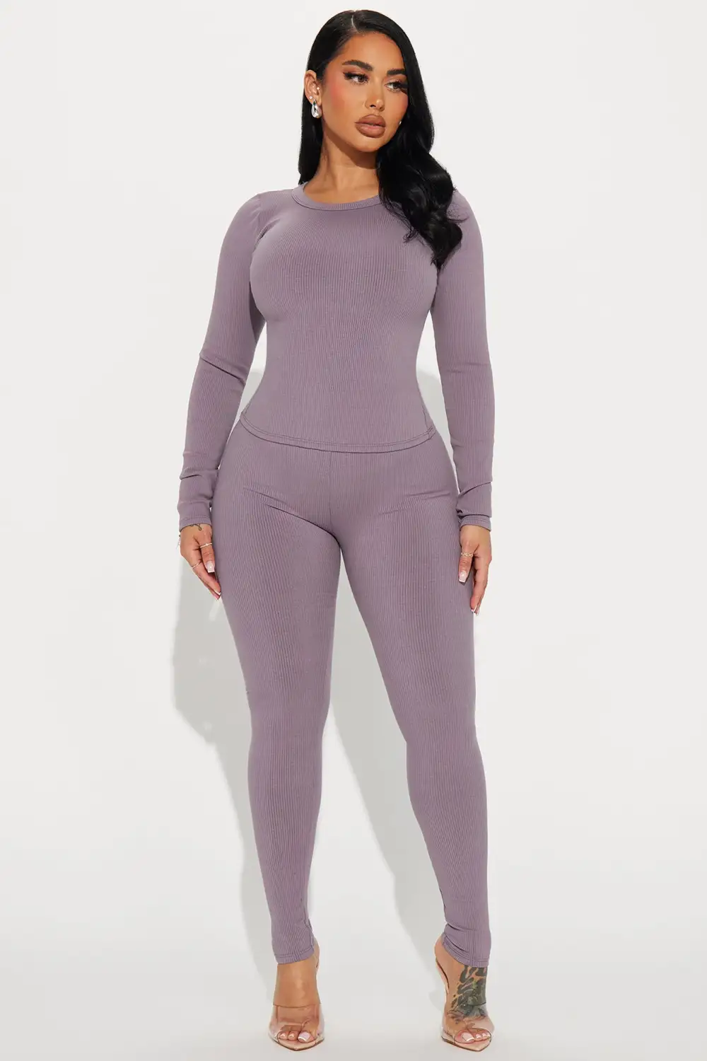 Braelynn Snatched Pant Set - Bark Brown