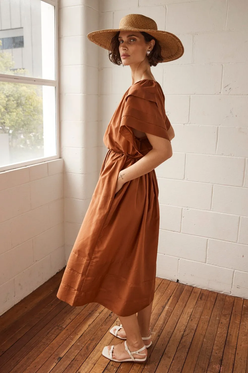 portray dress - toffee