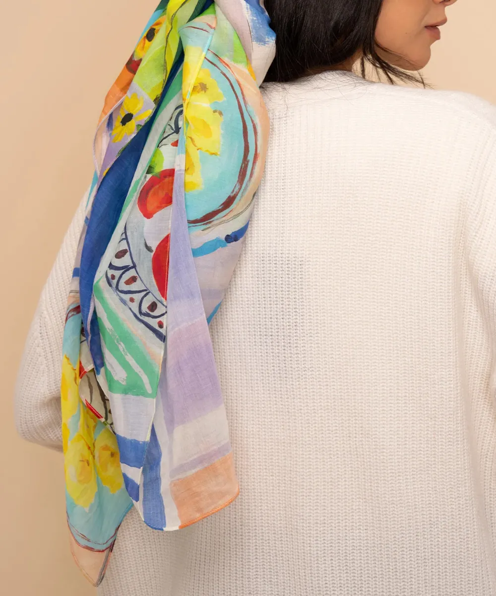 Multi Casual Style Oversized Square Scarf Wrap