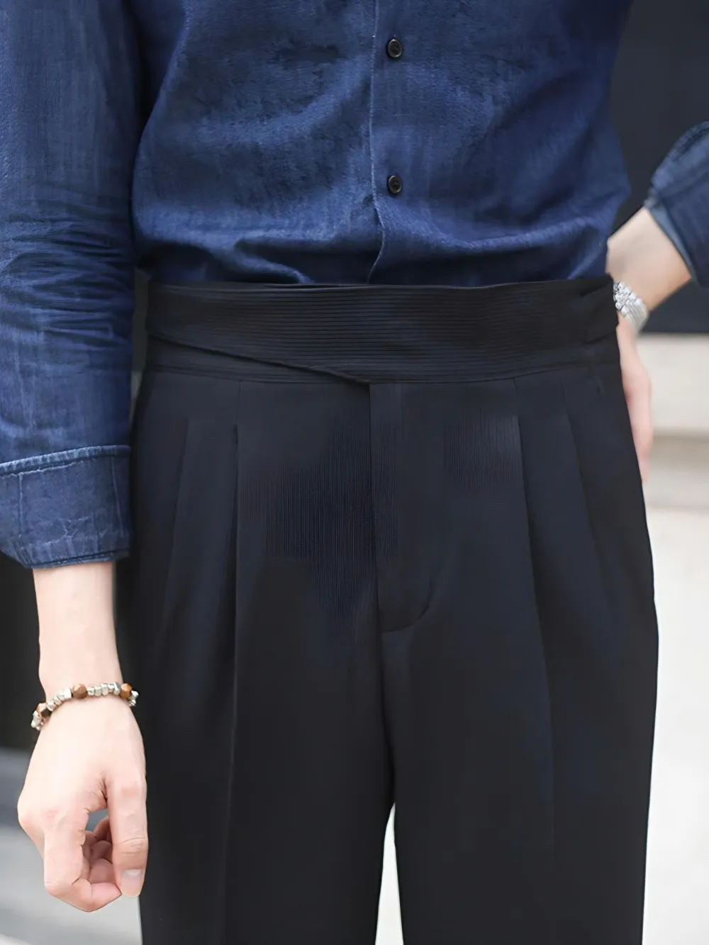 Double Pleat Corduroy Trousers