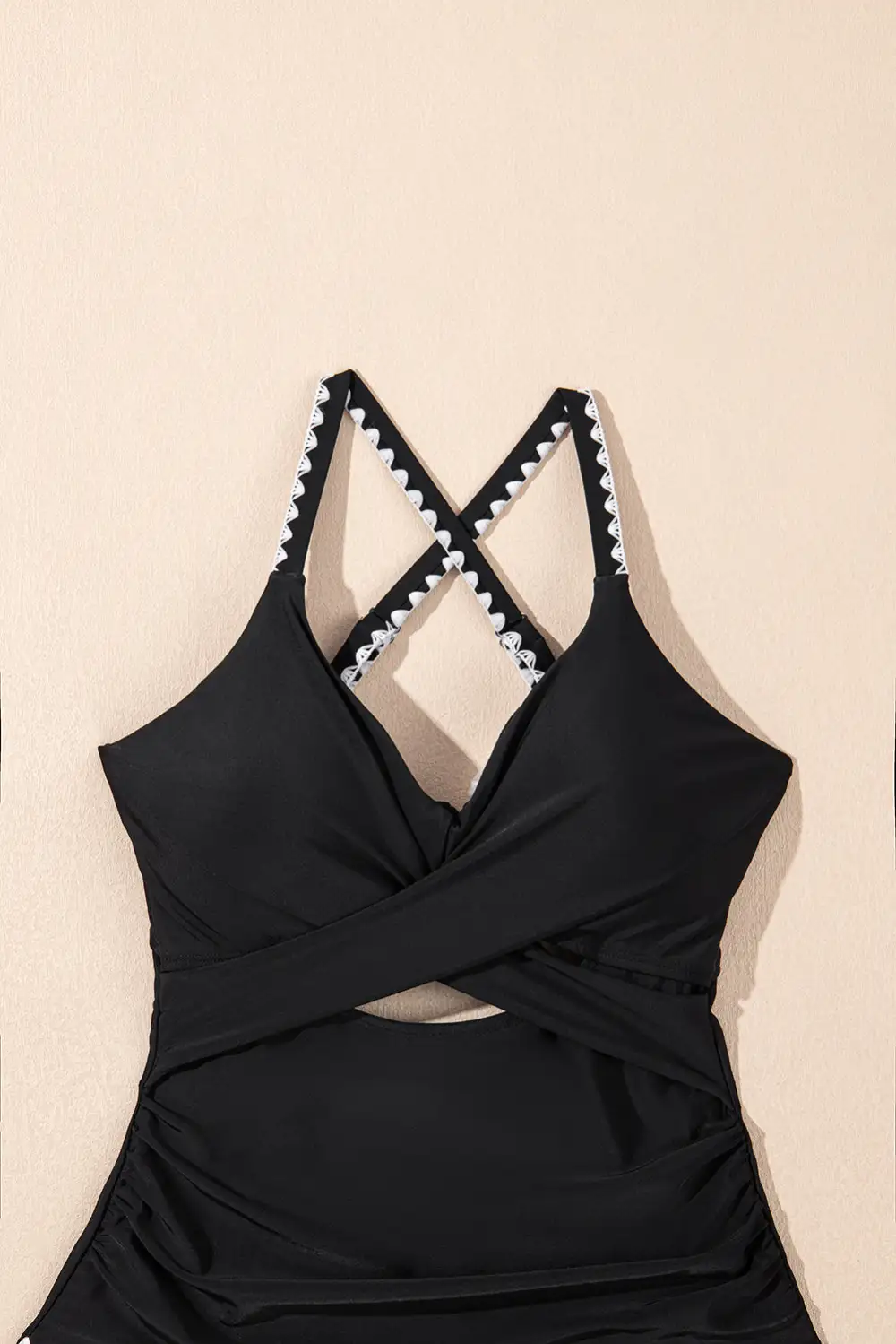 Ric Rac Trim Contrasted One Piece Swimsuit