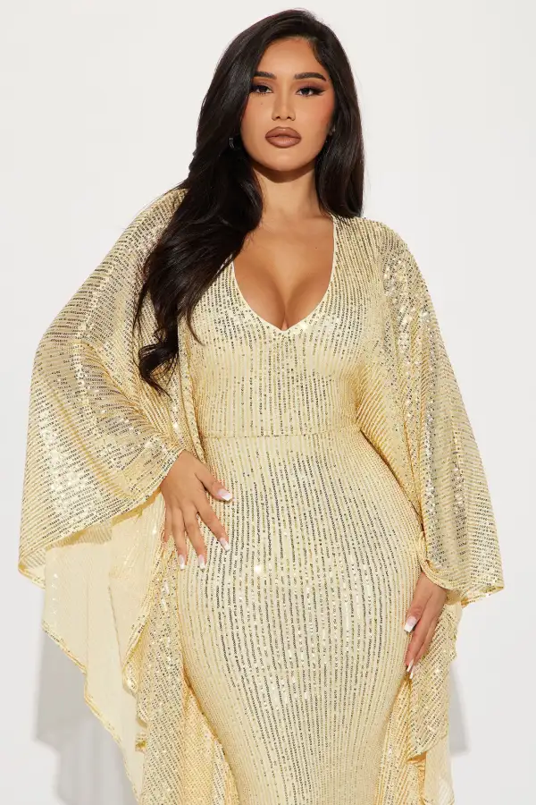 Rachel Sequin Maxi Dress - Champagne