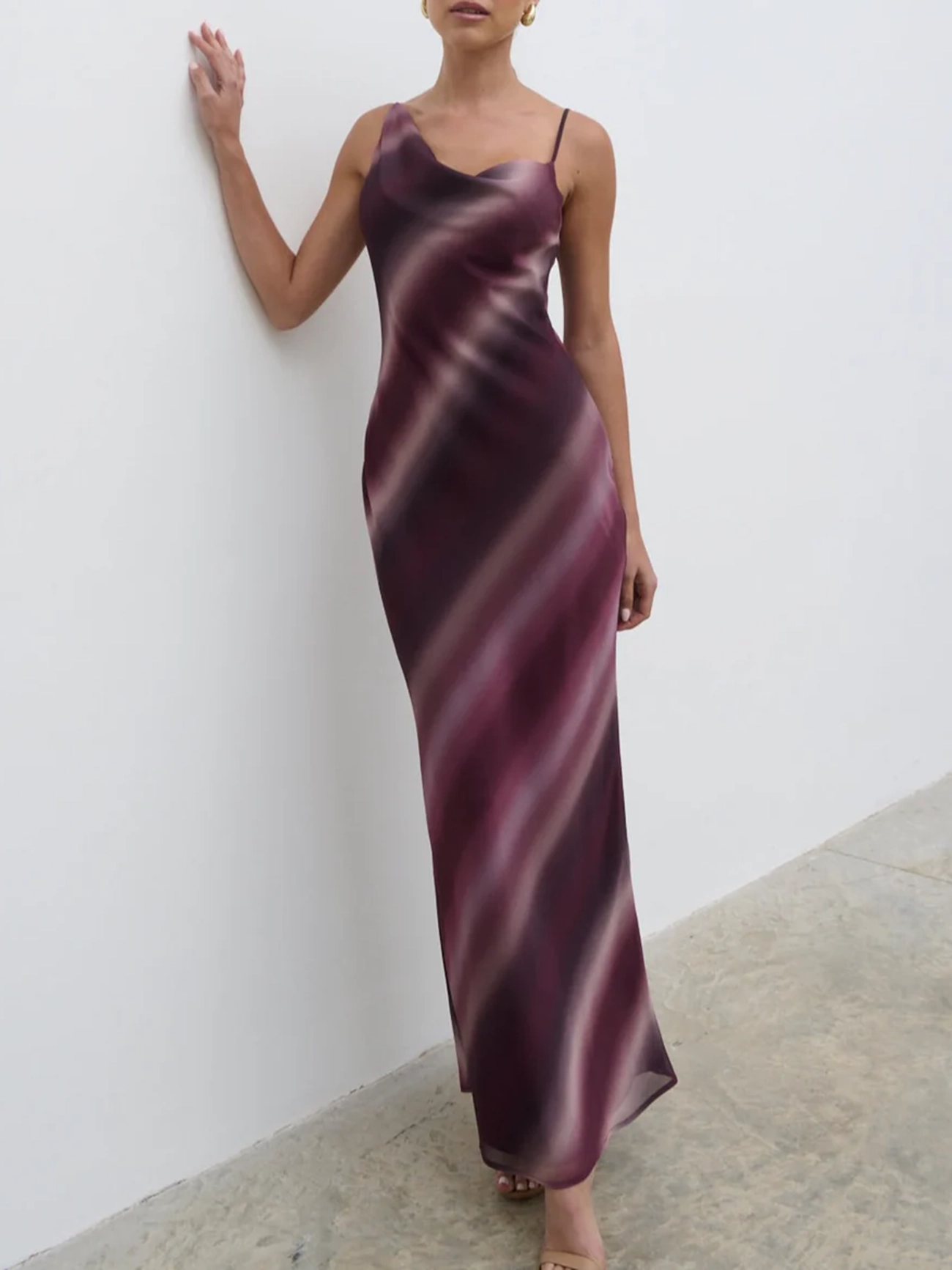 Asymmetric Cowl Maxi Dress