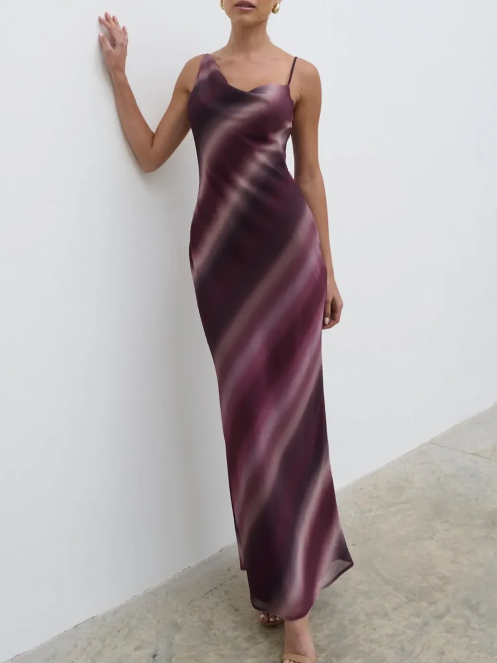 Asymmetric Cowl Maxi Dress
