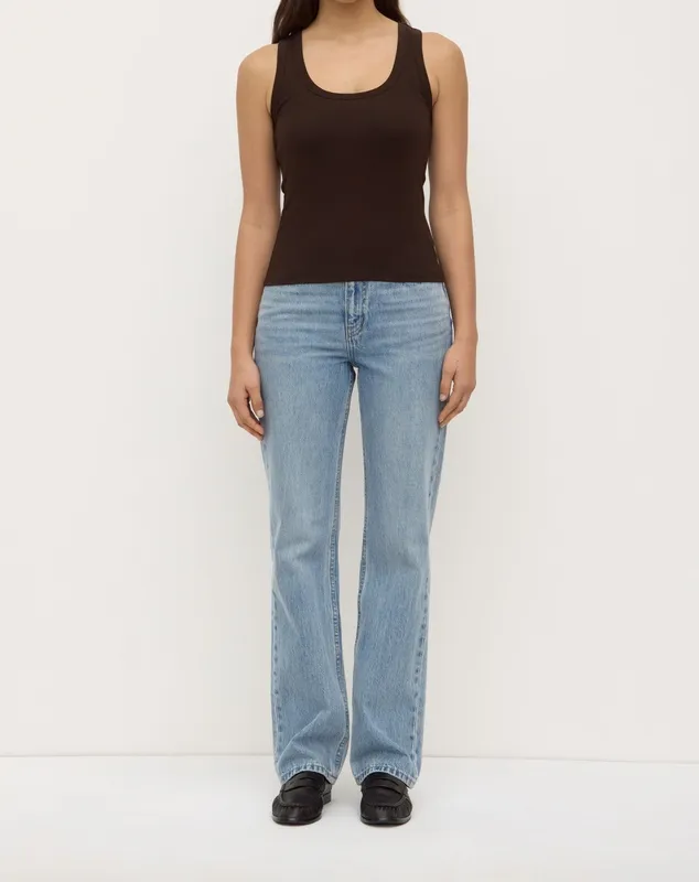 Ganache Ribbed Scoop-Neck Tank