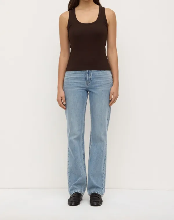 Ganache Ribbed Scoop-Neck Tank