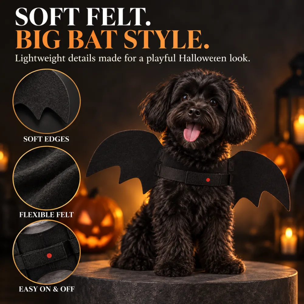 Bat Wing Cat Costume, Indoor & Outdoor Party Pet Outfit, Halloween or Valentine's Day Dress-Up for Cats & Kittens #GLOBAL Recommended