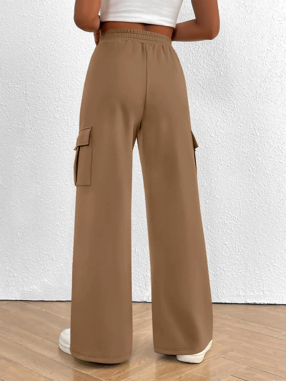 High Waist Cargo Pants With Drawstring