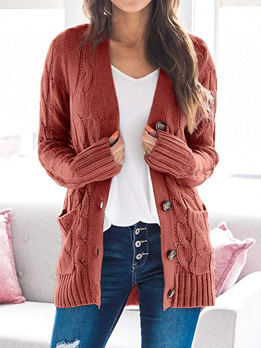 Women's Solid Color Cardigan Jacket