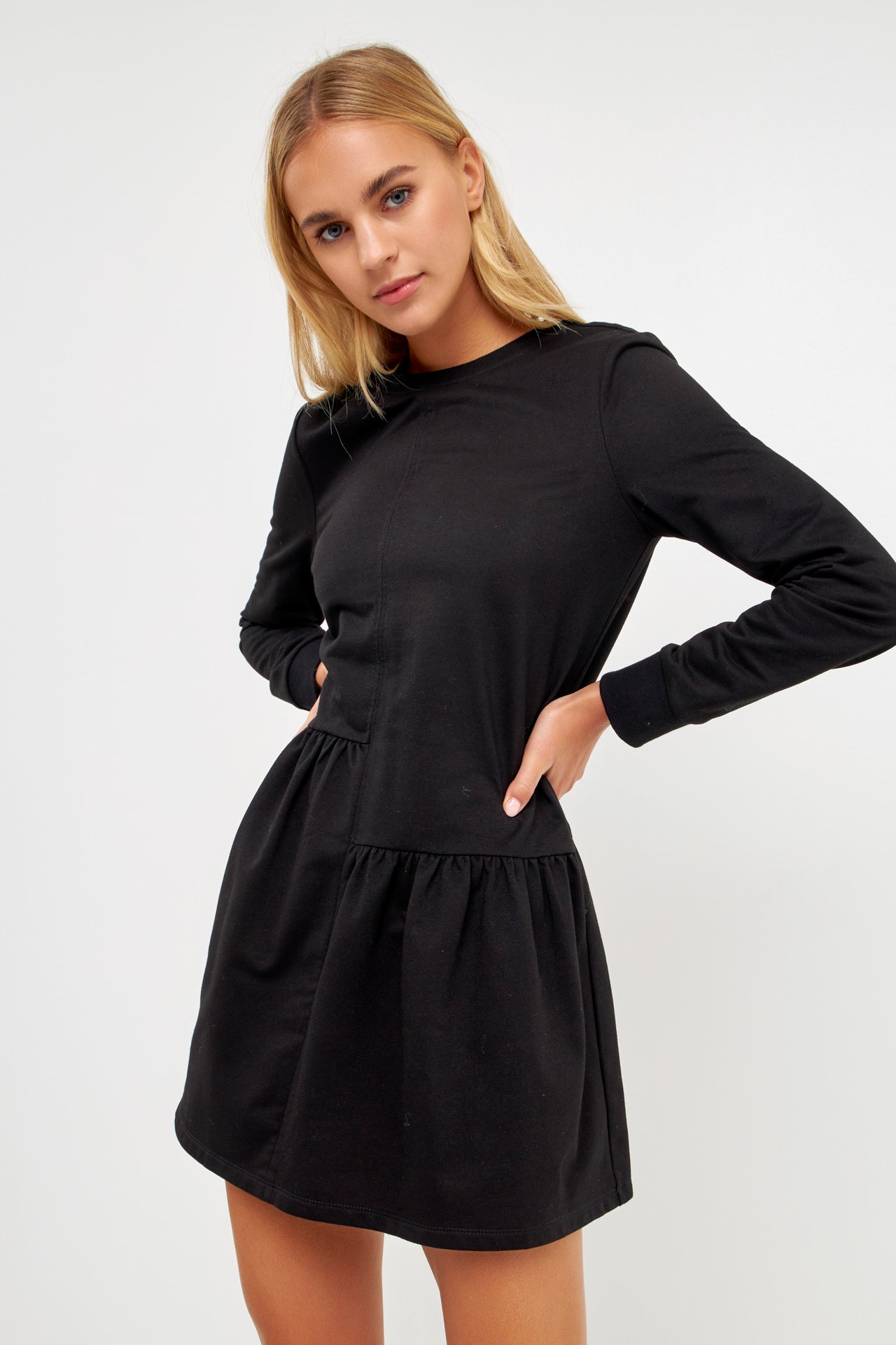 Knit Unbalanced Seam Dress