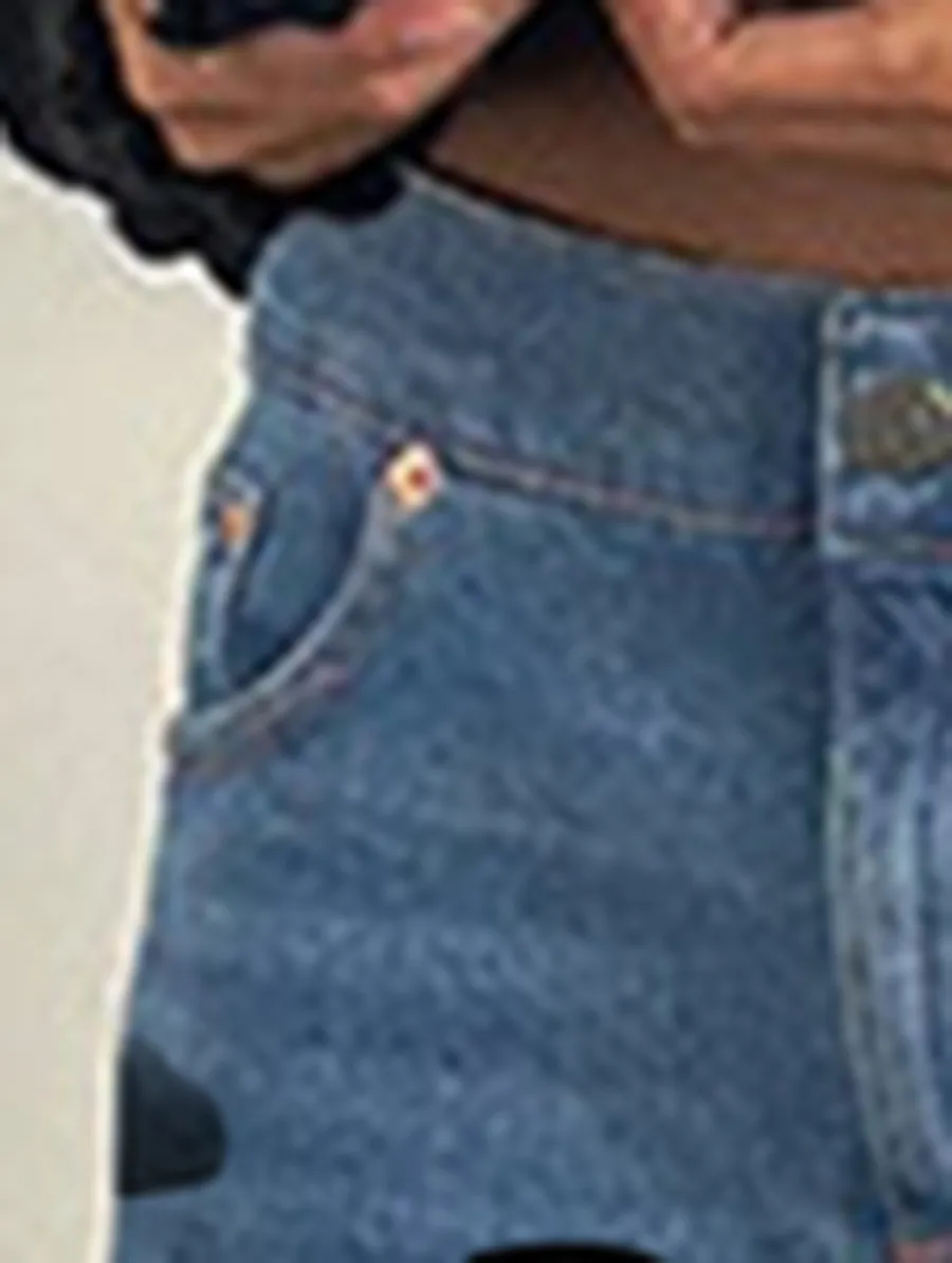 Low Rise Denim Hot Pants In Bay Blue
