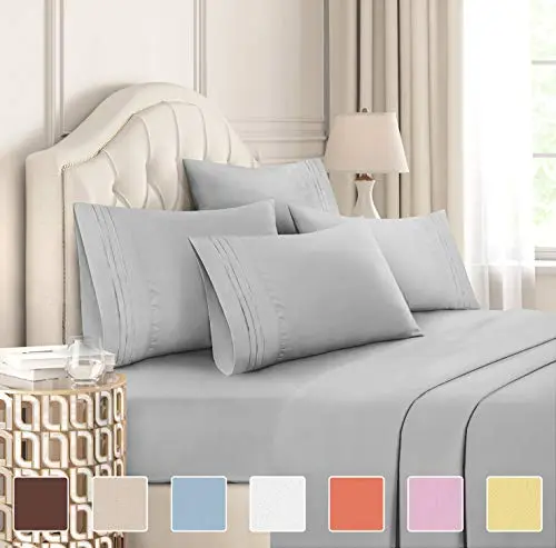 4/6 Piece Bed Sheets Set- Extra Soft - Deep Pockets - Easy Fit - Breathable /Cooling - Wrinkle Free