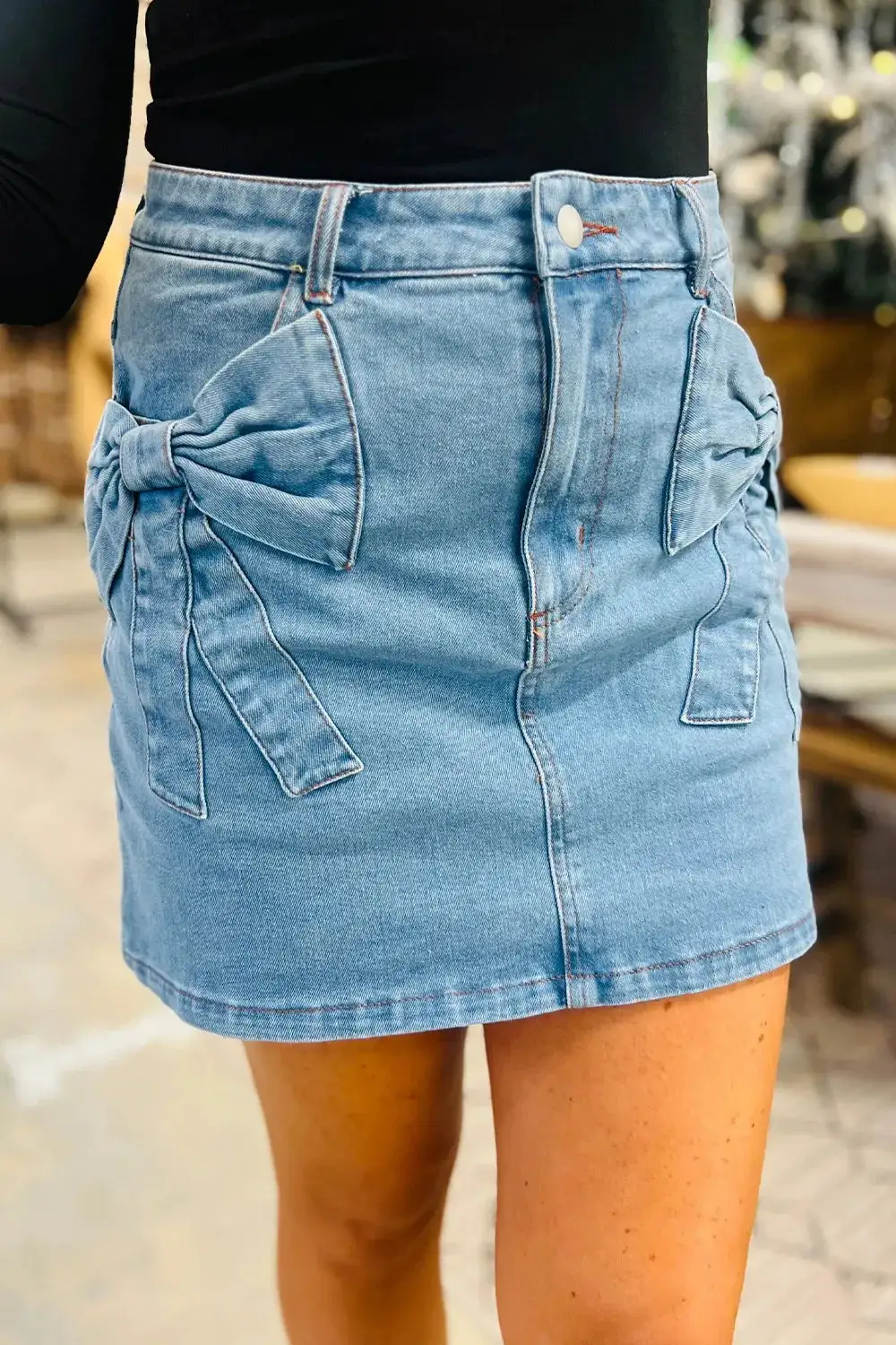 Modern Denim High Waist Skirt