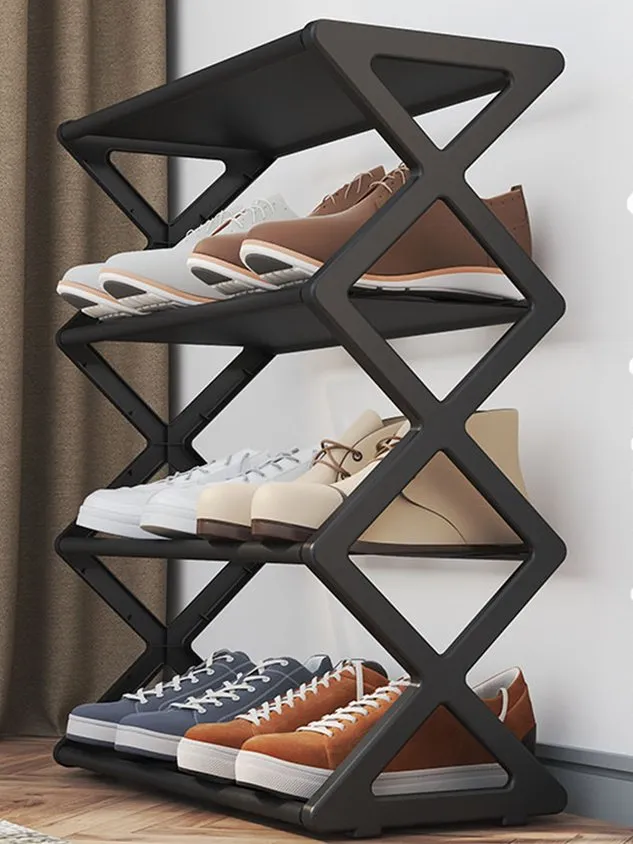 X-Shaped Fabric Dustproof Shoe Rack