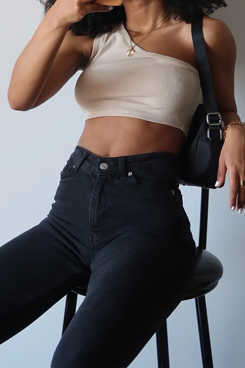 Fashionable Sexy Slant Collar Popular Top