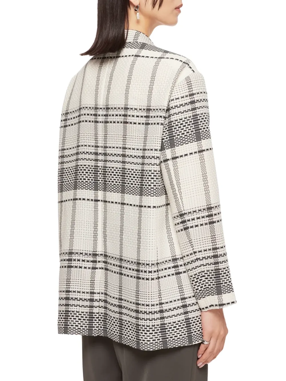 Checkered Print Oversized Blazer