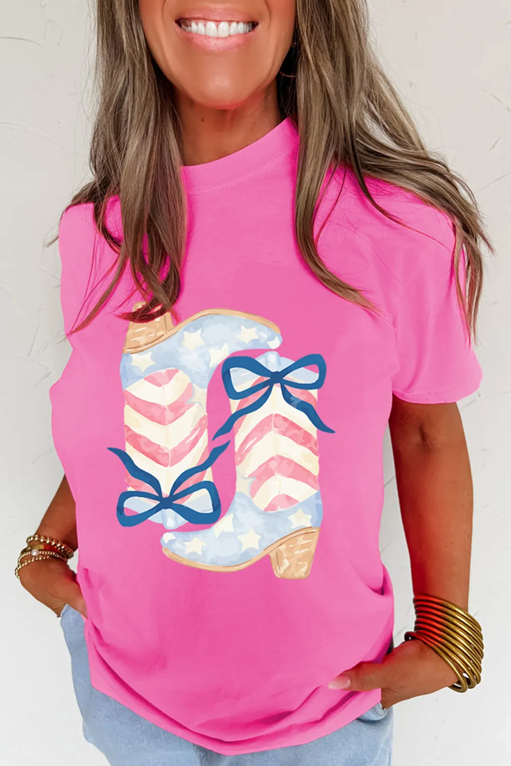 Sachet Flag Pattern Boots Tee