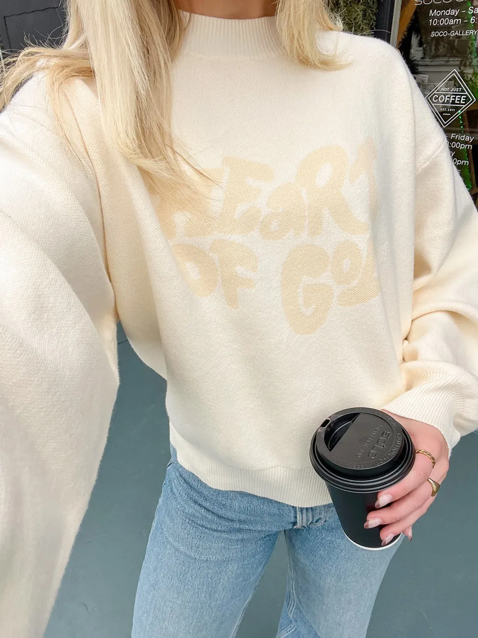 Women's Whimsical Slogan Print Long-Sleeve Crewneck Sweatshirt