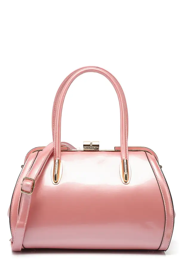 Modern Patent Leather Satchel Bag