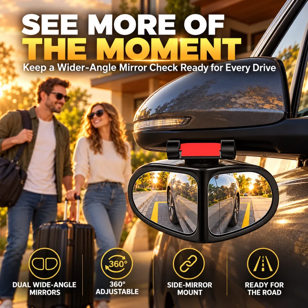 360° dual-lens blind spot rearview mirror