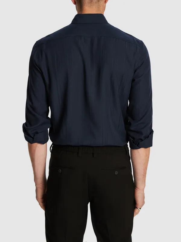 Navy Regular Fit Long Sleeve Shirt
