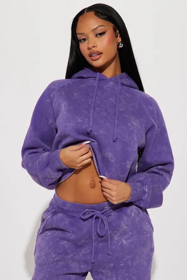 My Time Mineral Wash Jogger Set - Purple