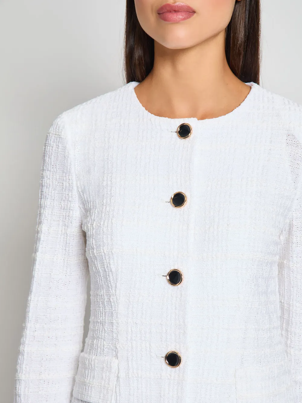 Gemstone Collar Button Down Jacket