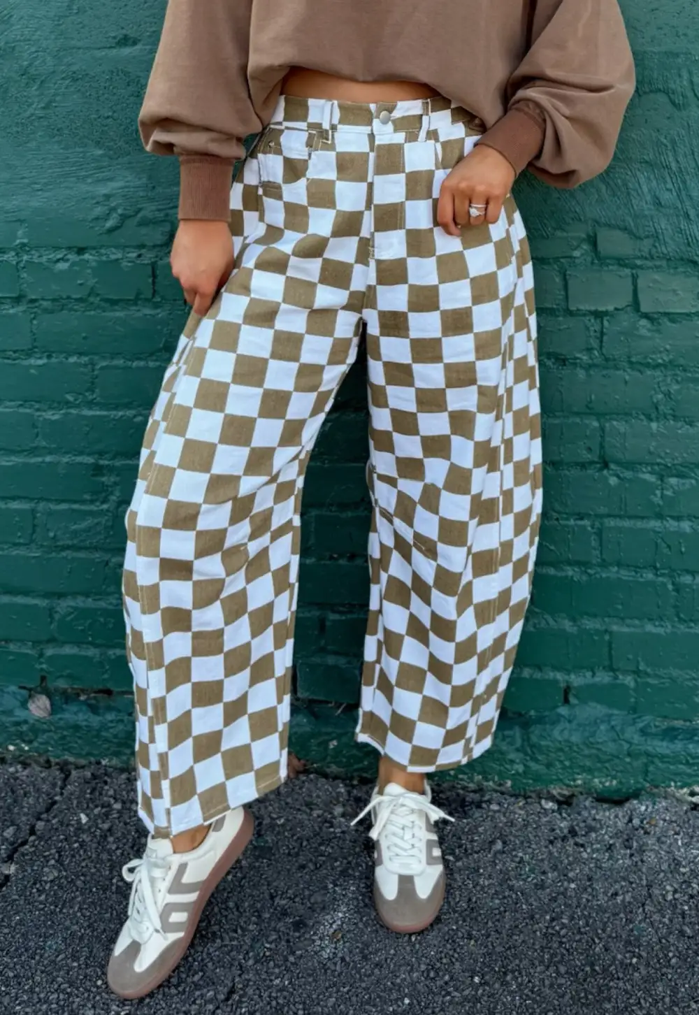 Print Barrel Pants