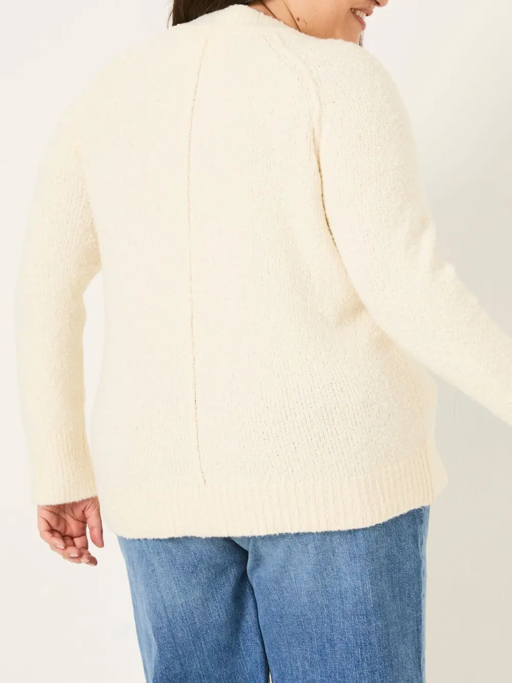 Ivory Bonnie Boucle V-Neck Jumper