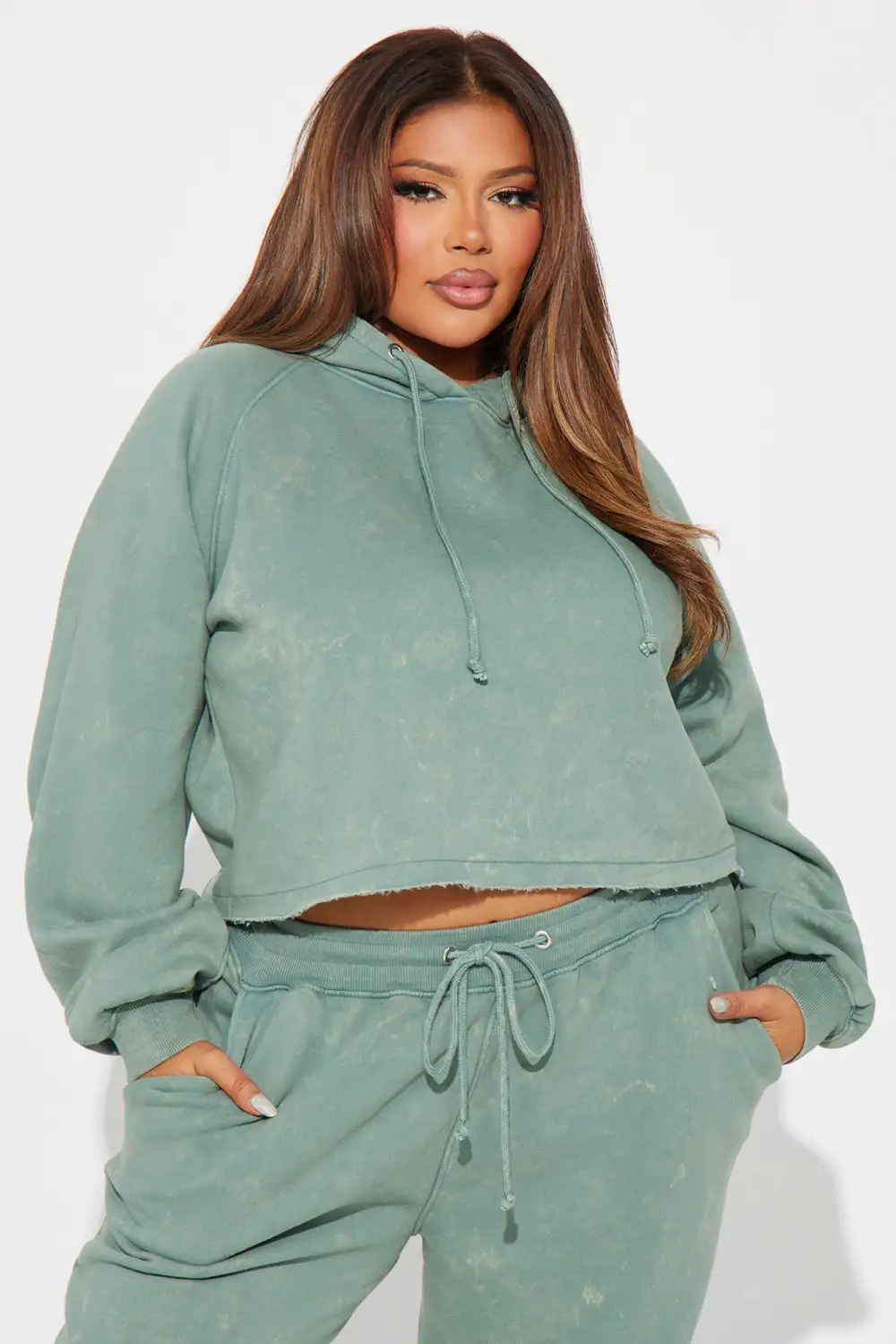 My Time Mineral Wash Jogger Set - Sage