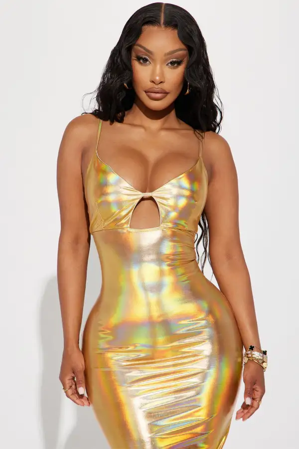 Planet Her Midi Dress - Gold