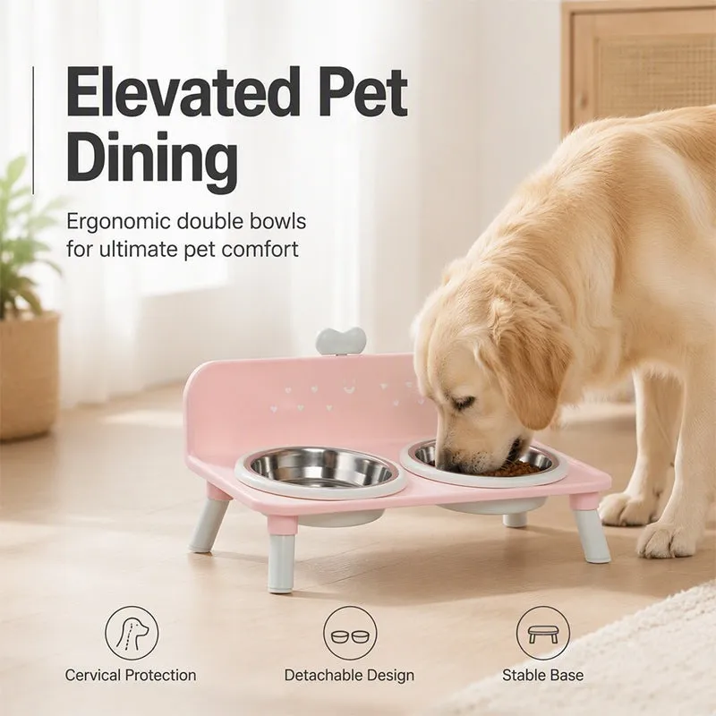 Lift the detachable pet double bowl