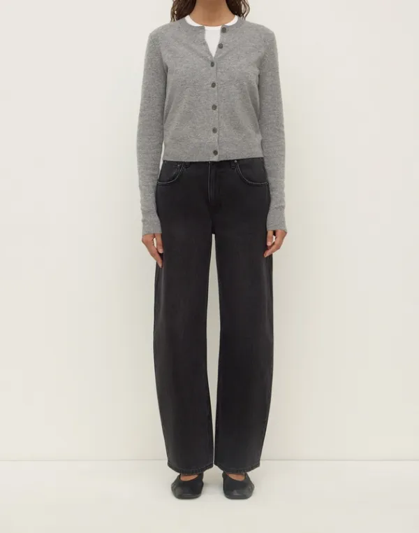 Gray Marle Wool Blend Cropped Cardigan