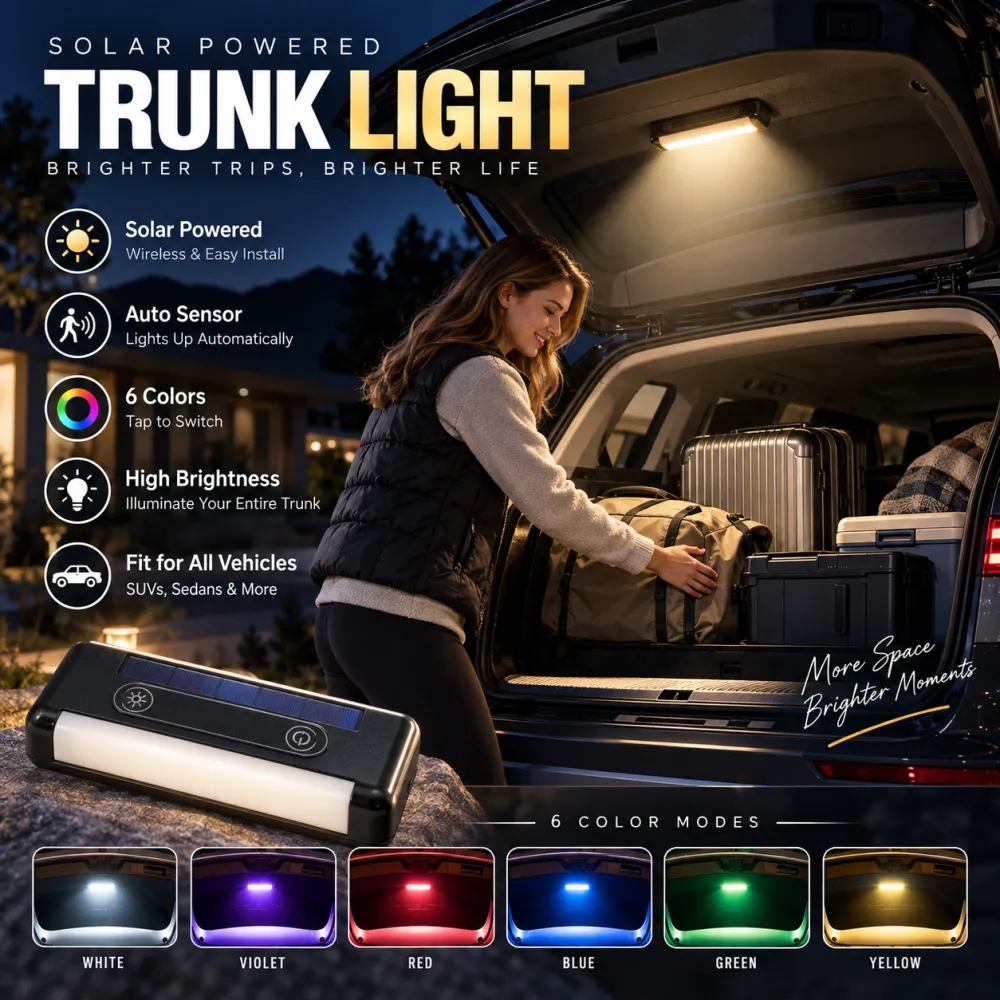 Solar LED Trunk Light for Cars
