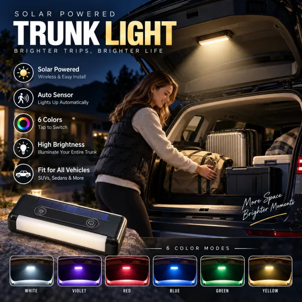 Solar LED Trunk Light for Cars