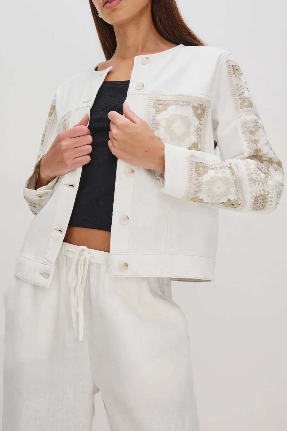 Pure Cotton Denim Raglan Short Jacket