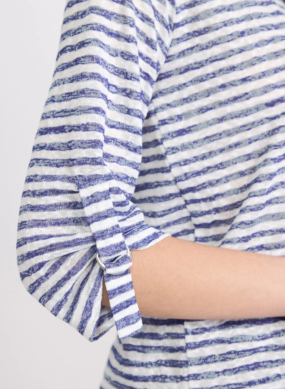 Casual Chiffon Top With Striped Print