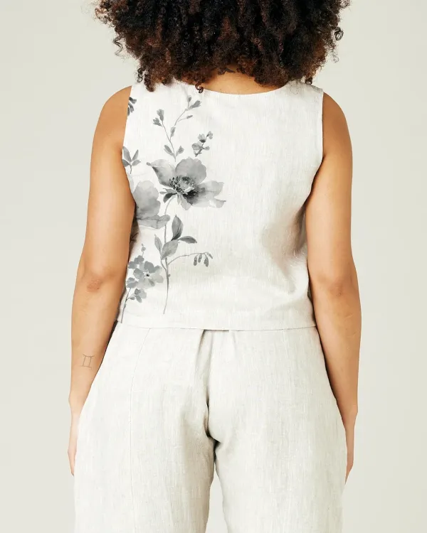 NATURAL LINEN TOP