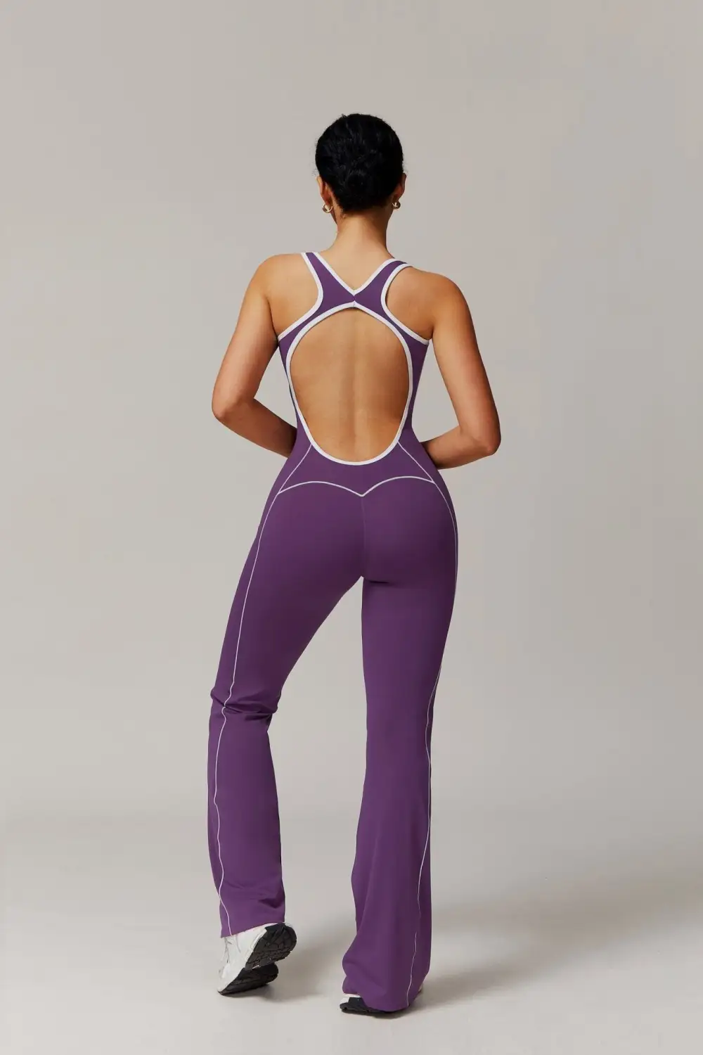 Open Back Flare Yoga Jumpsuit