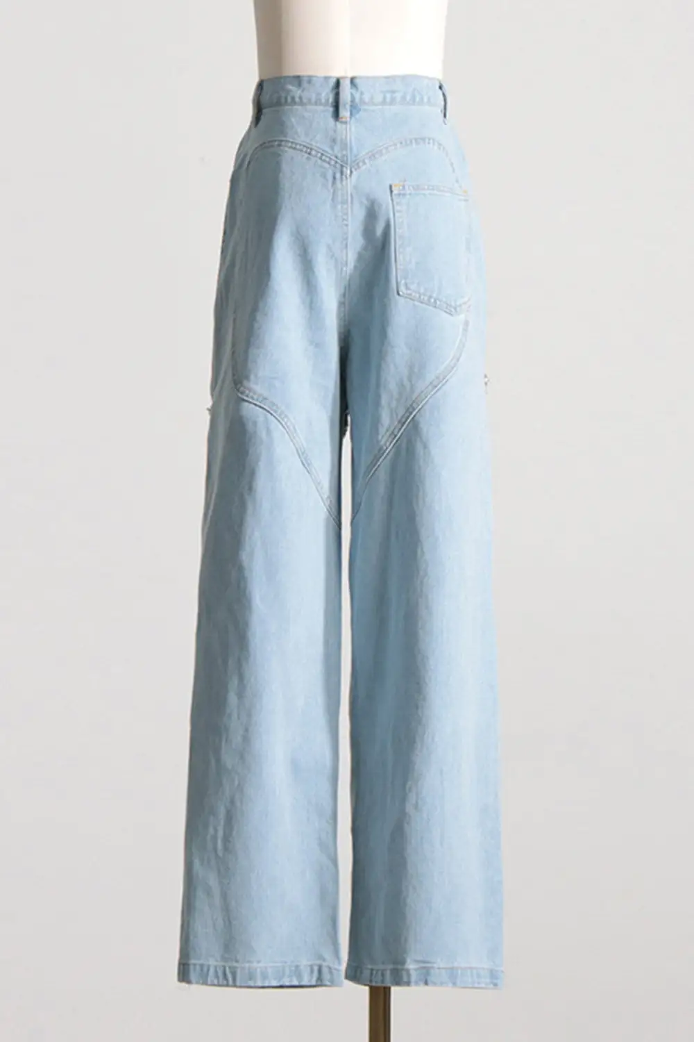 Beaded Cutout Straight Jeans