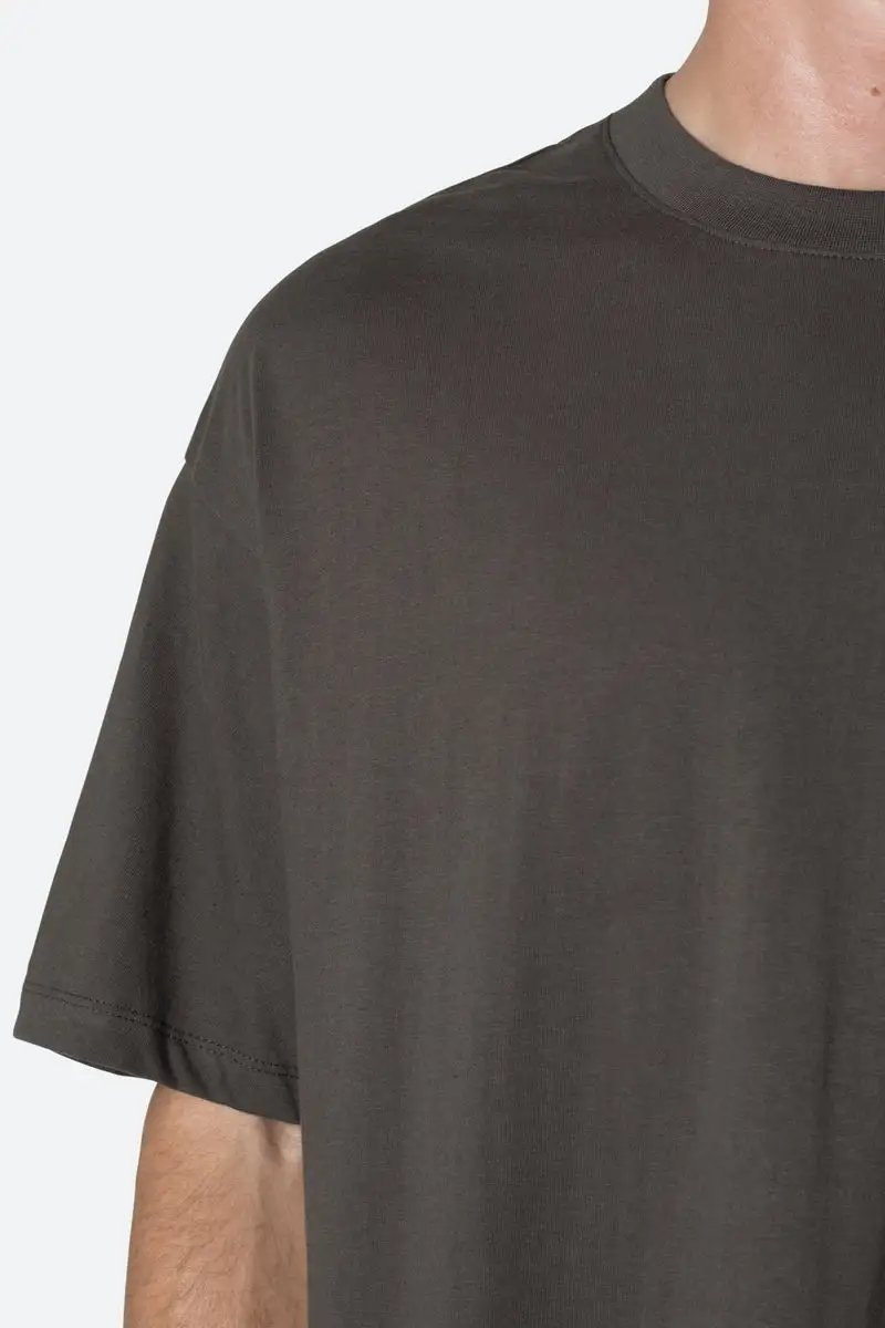 BROWN OVERSIZED CREW NECK T-SHIRT