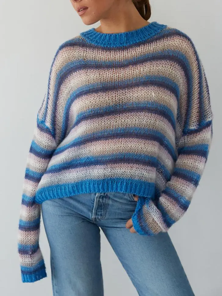 Loose Knit Striped Sweater