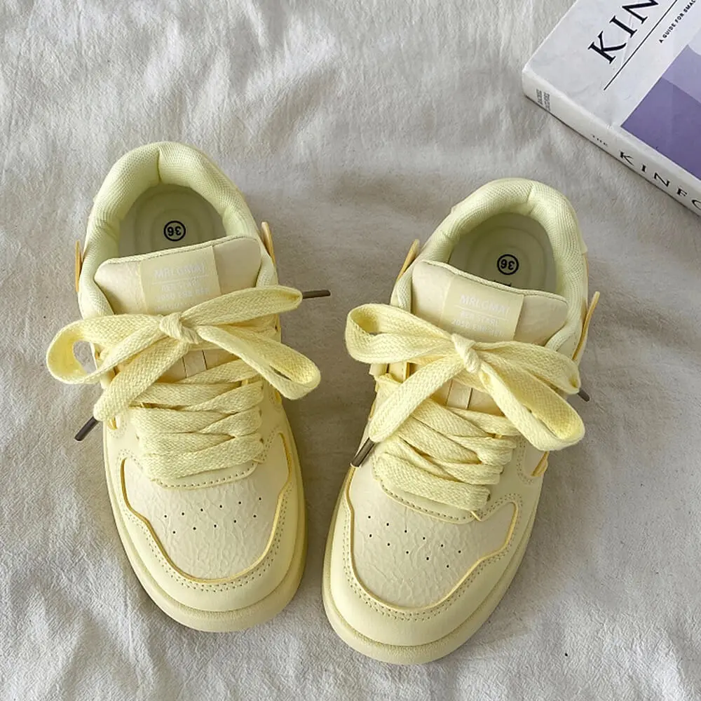 Self Made Skater Sneakers In Yellow