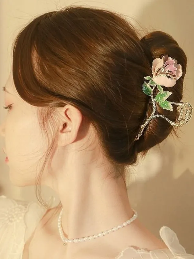 Women's Rose Flower Hair Clips